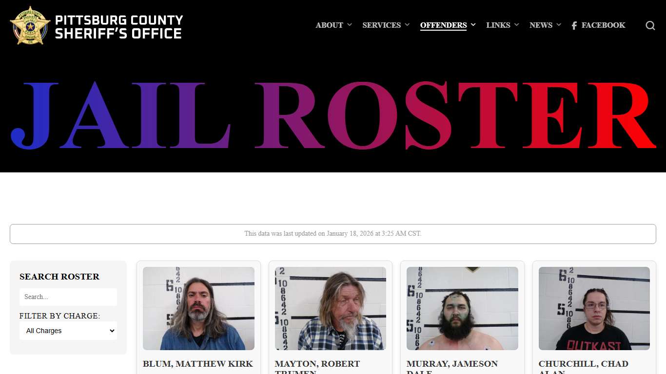 Jail Roster - Pittsburg County Sheriff's Office